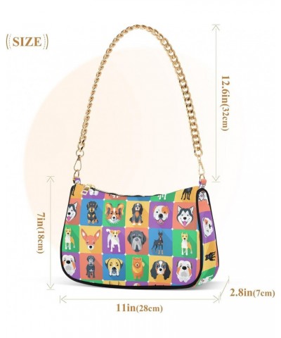 Dogs Shoulder Bag for Women Crossbody Small Tote Bag Purses with Chain Strap Handbag for Girls Beach Travel $12.30 Shoulder Bags