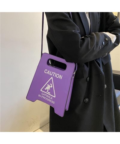 Cross-body Bag with Female Warning Letter, Fluorescent Color, Ladies Wallet Purple $12.30 Crossbody Bags