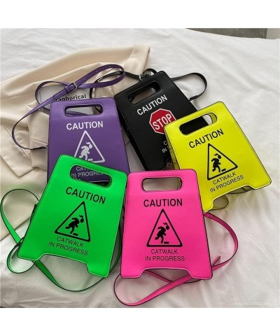 Cross-body Bag with Female Warning Letter, Fluorescent Color, Ladies Wallet Purple $12.30 Crossbody Bags