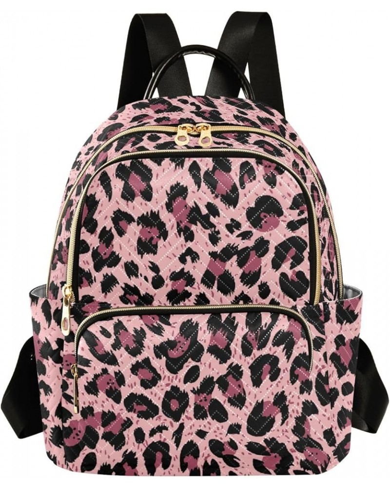 Leopard Backpack Purse for Women Fashion Small Mini Backpack Daypacks Purse Back Pack Weekend Bag,S Medium $15.80 Backpacks