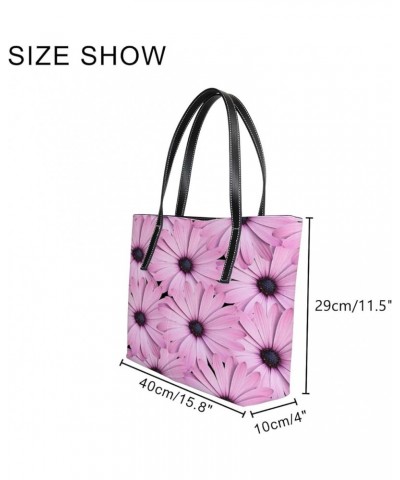 Women's Fashion Casual Handbag,PU Leather Large Capacity PC Work Bag,Travel Camping Picnic Single Shoulder Bag Pink Flowers $...