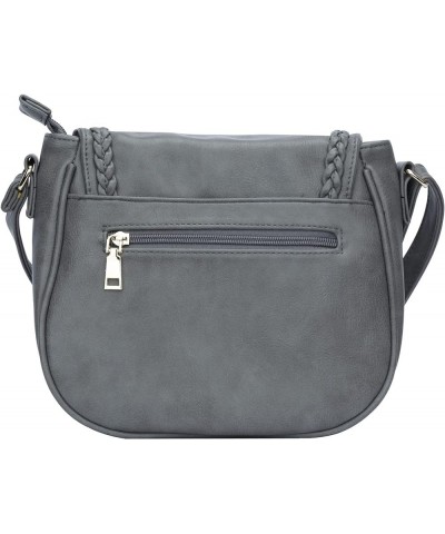 Casual Flap Saddle Crossbody Bags for Women Purses and Handbags with Tassel Z-grey $15.29 Crossbody Bags