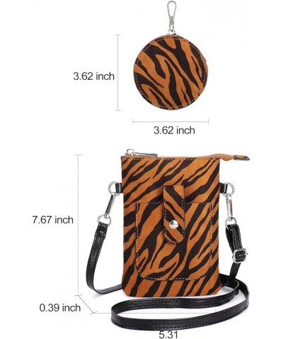 Womens Small Crossbody Bag For Woman, Tassel Wallet Purse，Gifts For Teenage Girls Stripe Brown $12.25 Crossbody Bags