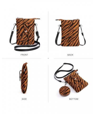 Womens Small Crossbody Bag For Woman, Tassel Wallet Purse，Gifts For Teenage Girls Stripe Brown $12.25 Crossbody Bags