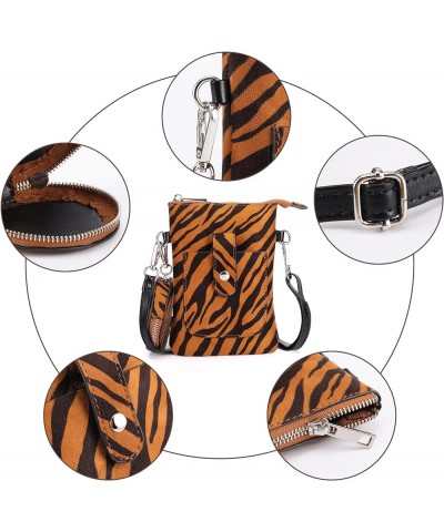 Womens Small Crossbody Bag For Woman, Tassel Wallet Purse，Gifts For Teenage Girls Stripe Brown $12.25 Crossbody Bags