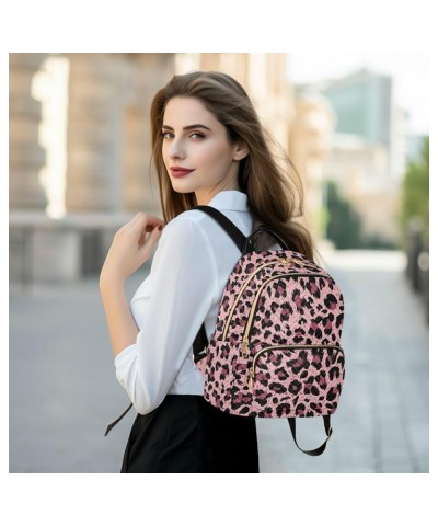 Leopard Backpack Purse for Women Fashion Small Mini Backpack Daypacks Purse Back Pack Weekend Bag,S Medium $15.80 Backpacks