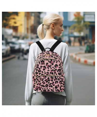 Leopard Backpack Purse for Women Fashion Small Mini Backpack Daypacks Purse Back Pack Weekend Bag,S Medium $15.80 Backpacks