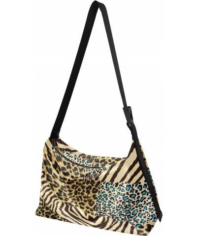 Leopard Print Hobo Shoulder Bag for Women Men PU Leather Crossbody Bag Slouchy Tote Handbags for Shopping Working Traveling $...