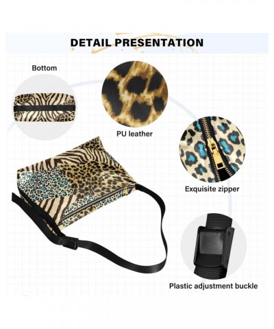 Leopard Print Hobo Shoulder Bag for Women Men PU Leather Crossbody Bag Slouchy Tote Handbags for Shopping Working Traveling $...