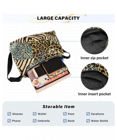 Leopard Print Hobo Shoulder Bag for Women Men PU Leather Crossbody Bag Slouchy Tote Handbags for Shopping Working Traveling $...