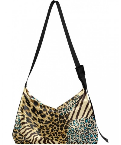 Leopard Print Hobo Shoulder Bag for Women Men PU Leather Crossbody Bag Slouchy Tote Handbags for Shopping Working Traveling $...