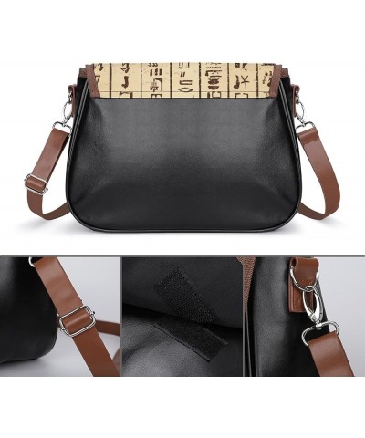 Womens Large Elegant Leather Flap Over Shoulder Crossbody Messenger Bag Purse Bag Pattern (690) $19.24 Satchels