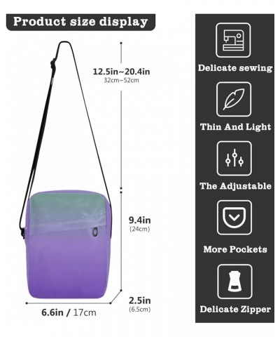 Blue Gradient Crossbody Bags for Women Men Messenger Bags Small Travel Sling Tote for Business 11 $11.39 Crossbody Bags