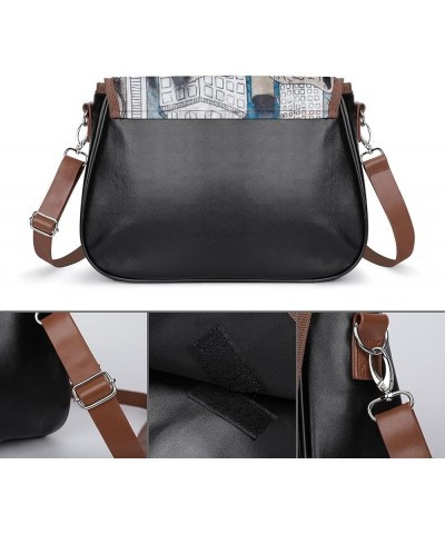 Fashion Crossbody Bags Women's Shoulder Bags Classic City Leather Satchels Hobo Bags Environmental Impressionism Color13 $21....