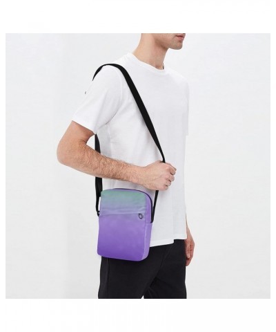 Blue Gradient Crossbody Bags for Women Men Messenger Bags Small Travel Sling Tote for Business 11 $11.39 Crossbody Bags