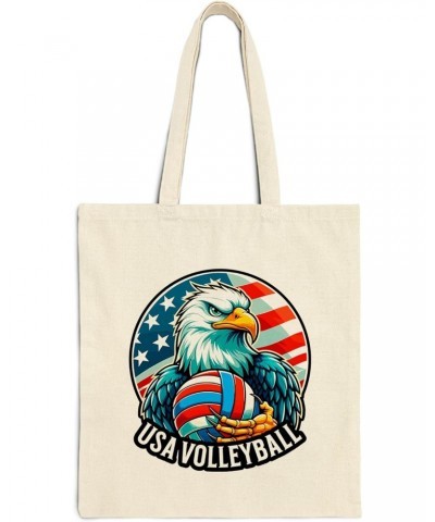 Usa Volleyball Cotton Tote Bag for Women Men Casual Tote Bag Cloth Canvas Shopping Bags with Handles Cute Bags Everyday Use 1...