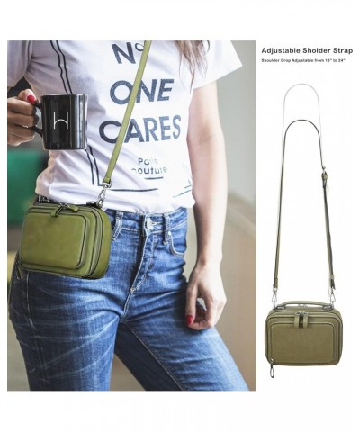 Women's Crossbody Bag,Stylish Purse with Cellphone Slot, Card Holder, Top Handle, Front Pocket, & Durable Material Green $10....