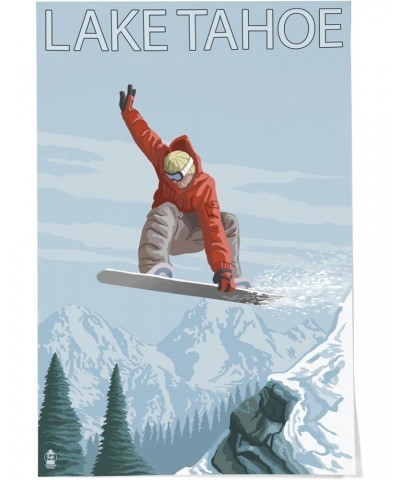 24x36 Inch Giclee Print, Lake Tahoe, California, Snowboarder Jumping $29.99 Totes