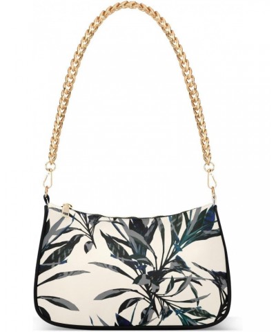 Tropical Leaf Handbags for Women Chain Shoulder Bag with Zipper Womens Tote Satchel Bags $15.59 Satchels