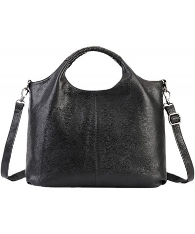 Women Genuine Leather Shoulder Bag Purse for Women Crossbody Bags Handbag Retro Travel Bag Tote Bag Hobo Bag Black $37.25 Hob...