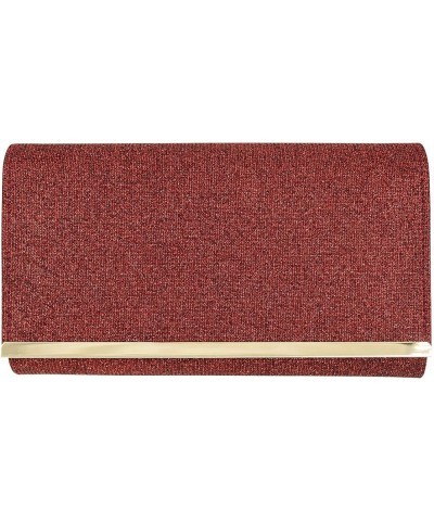 Premium Glitter Mesh Clutch Evening Bag Handbag Burgundy $9.65 Evening Bags