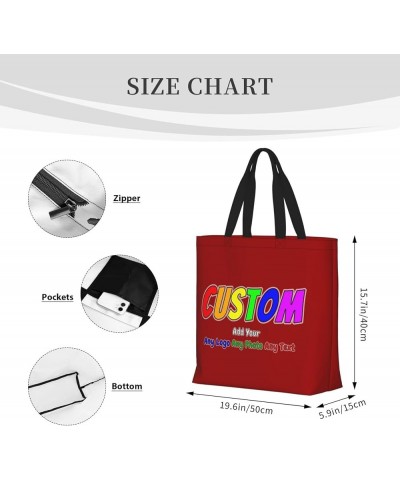 Womens Tote Bags Custom Shoulder Bag For Women Personalized Gifts For Her Customize Travel Business Shopping Bags Black Dark ...