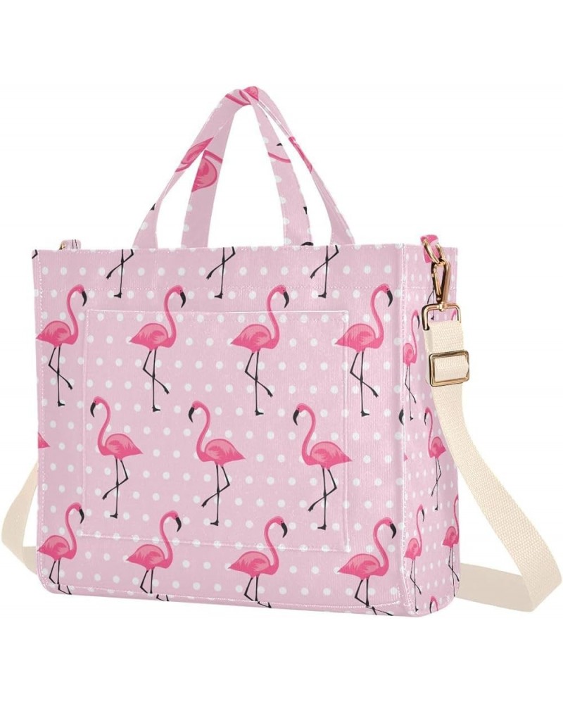 Pink Flamingo Tote Bag for Women Shoulder Bag Purses Tote Handbag Travel Crossbody Bag for Vacation Beach Trip Gifts Multi $1...