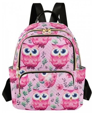 Pink Owl Flower Backpack for Women Fashion Shoulder Bags Small Casual Daypack Travel Bag S 202a4582 S(10.23"x5.11"x12.59") 20...