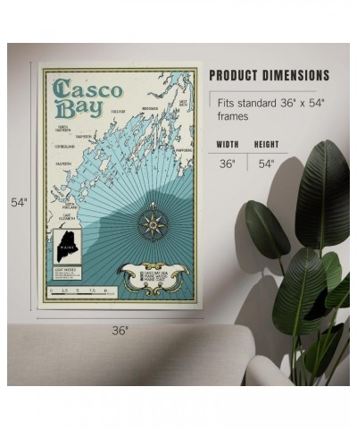 36x54 Inch Giclee Art Print Wall Decor, Casco Bay, Maine, Nautical Chart $36.90 Totes