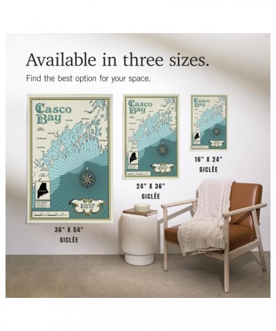 36x54 Inch Giclee Art Print Wall Decor, Casco Bay, Maine, Nautical Chart $36.90 Totes