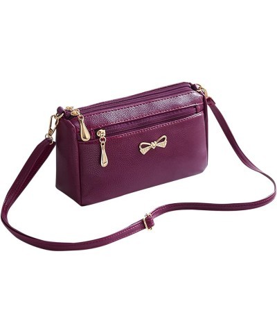 Ladies Crossbody Purses For Women Casual Adjustable Strap Shoulder Bag Small Shoulder Bag for Men Purple $5.69 Shoulder Bags