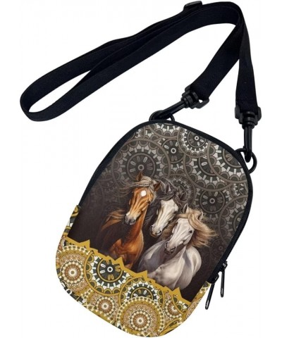 Small Crossbody Bags for Men Casual Shoulder Bag Chest Bag Youth Messenger Bag Purses and Bags Boho Mandala Horse $9.34 Satchels