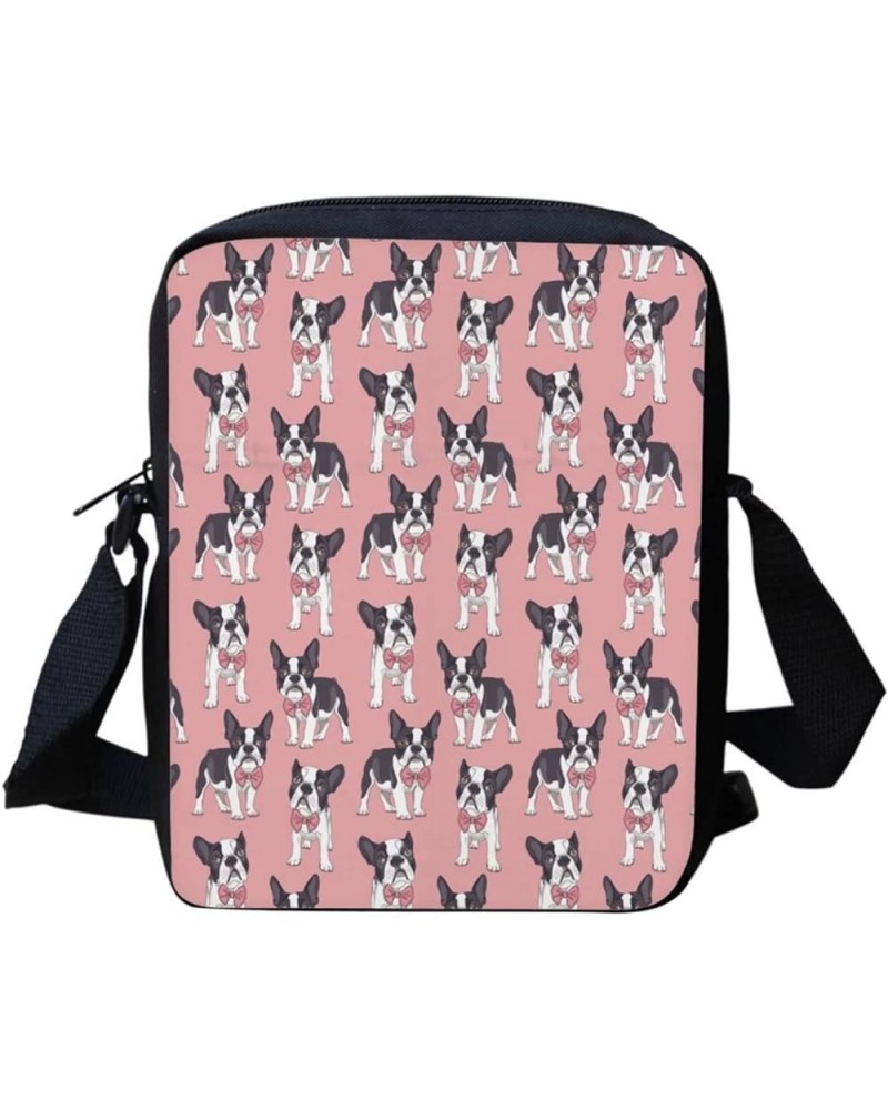 Medium Crossbody Bags Handbags Shoulder Bag for Women,Side Soft Pink Boston Terrier $10.79 Shoulder Bags