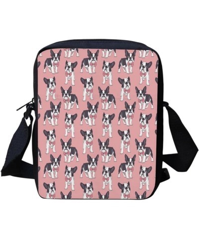 Medium Crossbody Bags Handbags Shoulder Bag for Women,Side Soft Pink Boston Terrier $10.79 Shoulder Bags