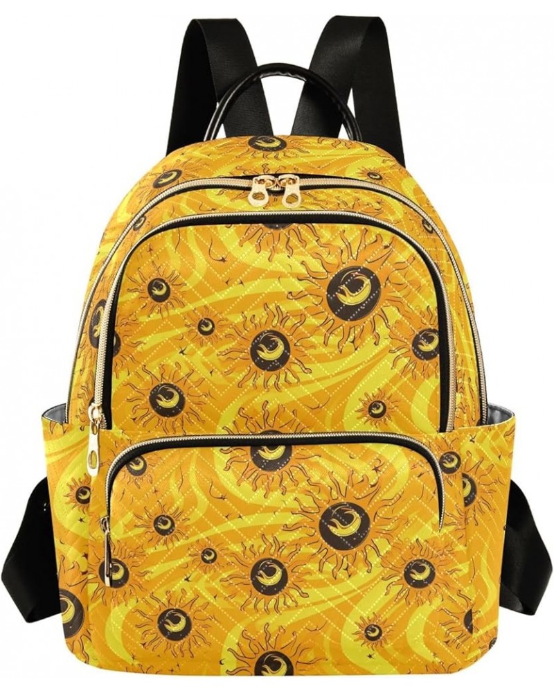 Cartoon Yellow Sun Fashion Backpack Purse for Women, Casual Daypacks, Ladies Gift for Traveling Hiking Multicolor Medium $13....