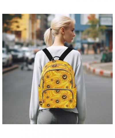 Cartoon Yellow Sun Fashion Backpack Purse for Women, Casual Daypacks, Ladies Gift for Traveling Hiking Multicolor Medium $13....