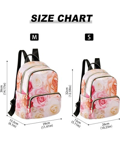 Colorful Rose Flowers Backpack for Women Shoulder Bag Lightweight Mini Backpack Casual Daypack Back Pack for Travel Work Mini...