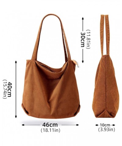 Women's Spring And Autumn Leisure Solid Corduroy Large Capacity Water Proof Retro Versatile Zipper Shoulder Bag Small Ag $9.8...