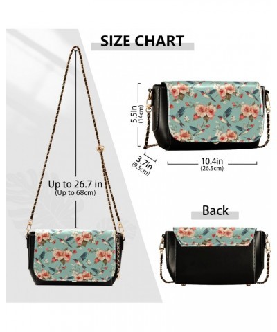 Woodpecker Flower Pattern Women's Crossbody Handbags,Women's Shoulder Handbag Purse with PU Leather $19.20 Crossbody Bags