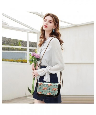 Woodpecker Flower Pattern Women's Crossbody Handbags,Women's Shoulder Handbag Purse with PU Leather $19.20 Crossbody Bags