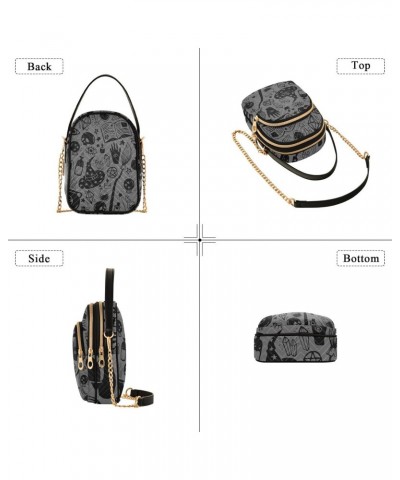 Halloween Dark Gray Crossbody Bags for Women Cross Body Purses Hand Bag with Chain Strap for Travel Women $10.66 Crossbody Bags