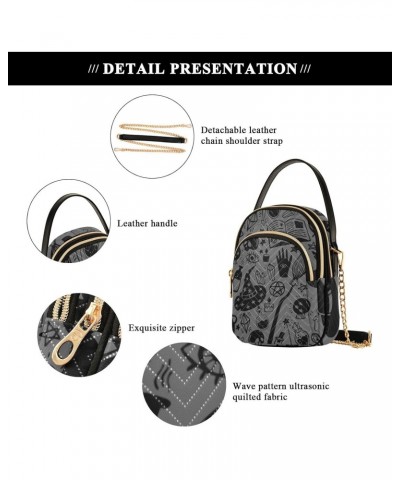 Halloween Dark Gray Crossbody Bags for Women Cross Body Purses Hand Bag with Chain Strap for Travel Women $10.66 Crossbody Bags