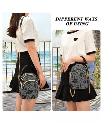 Halloween Dark Gray Crossbody Bags for Women Cross Body Purses Hand Bag with Chain Strap for Travel Women $10.66 Crossbody Bags