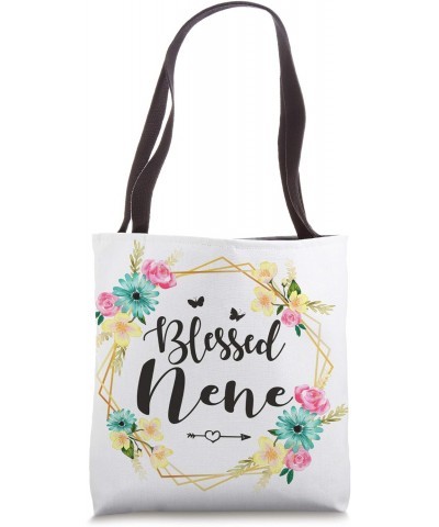 Womens Blessed Nene Cute Flower Nene Gift Tote Bag $12.43 Totes