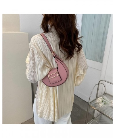 Women PU Leather Shoulder Bags Tote Fashion Small Purse and Handbags Casual Underarm Bag Crescent Bag Clutch Pink $14.74 Shou...