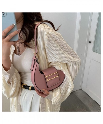 Women PU Leather Shoulder Bags Tote Fashion Small Purse and Handbags Casual Underarm Bag Crescent Bag Clutch Pink $14.74 Shou...