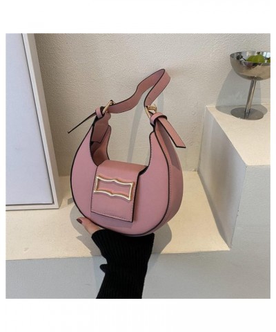 Women PU Leather Shoulder Bags Tote Fashion Small Purse and Handbags Casual Underarm Bag Crescent Bag Clutch Pink $14.74 Shou...