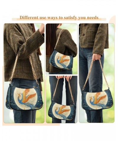 Crossbody Bags for Women Shoulder Purse Flying Phoenix Handbags Stylish Clutch Purse with Chain Strap $12.00 Totes