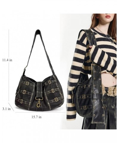 Women Hobo Purse Large Capacity Handbag Shoulder Bag Black $17.67 Shoulder Bags