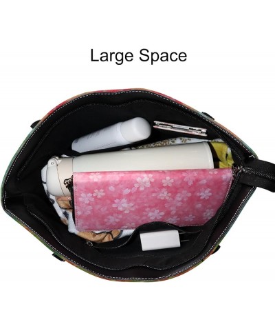 Women's Fashion Casual Handbag,PU Leather Large Capacity PC Work Bag,Travel Camping Picnic Single Shoulder Bag Color Graphic ...